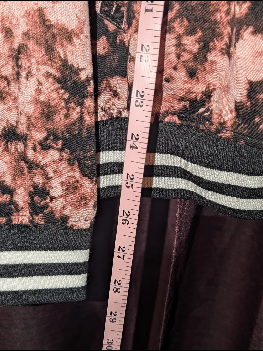 TORRID Pink & Black Tie-Dye Bomber Jacket with Stripe Trim 1X (14-16) NWT
